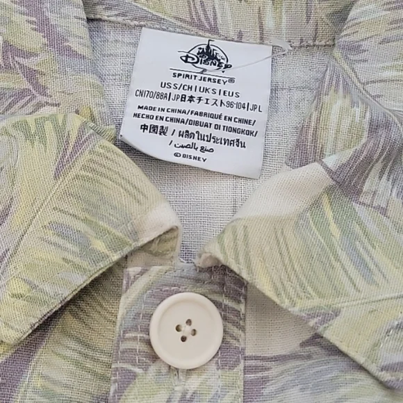 Disney Disneyland Resort Tropical Palm Leaf Spirit Jersey Shirt Jacket Size S - Picture 8 of 13